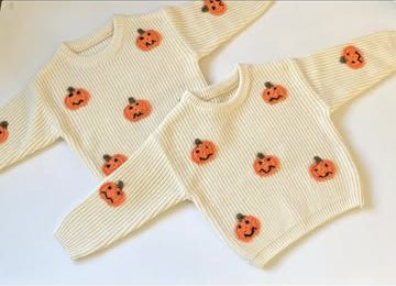 Baby pumpkin knit jumpers